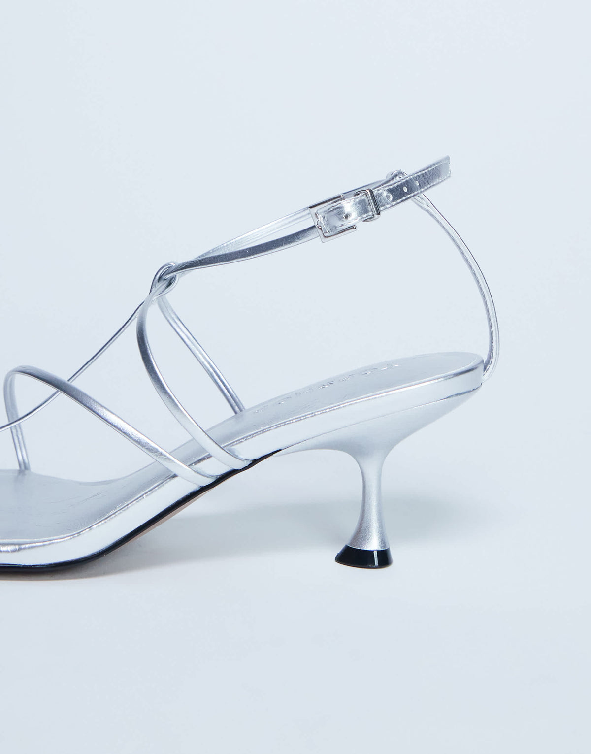 Topshop Itzia strappy mid heel sandal in silver