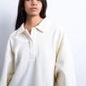 Topshop Polo-Sweatshirt in Ecru