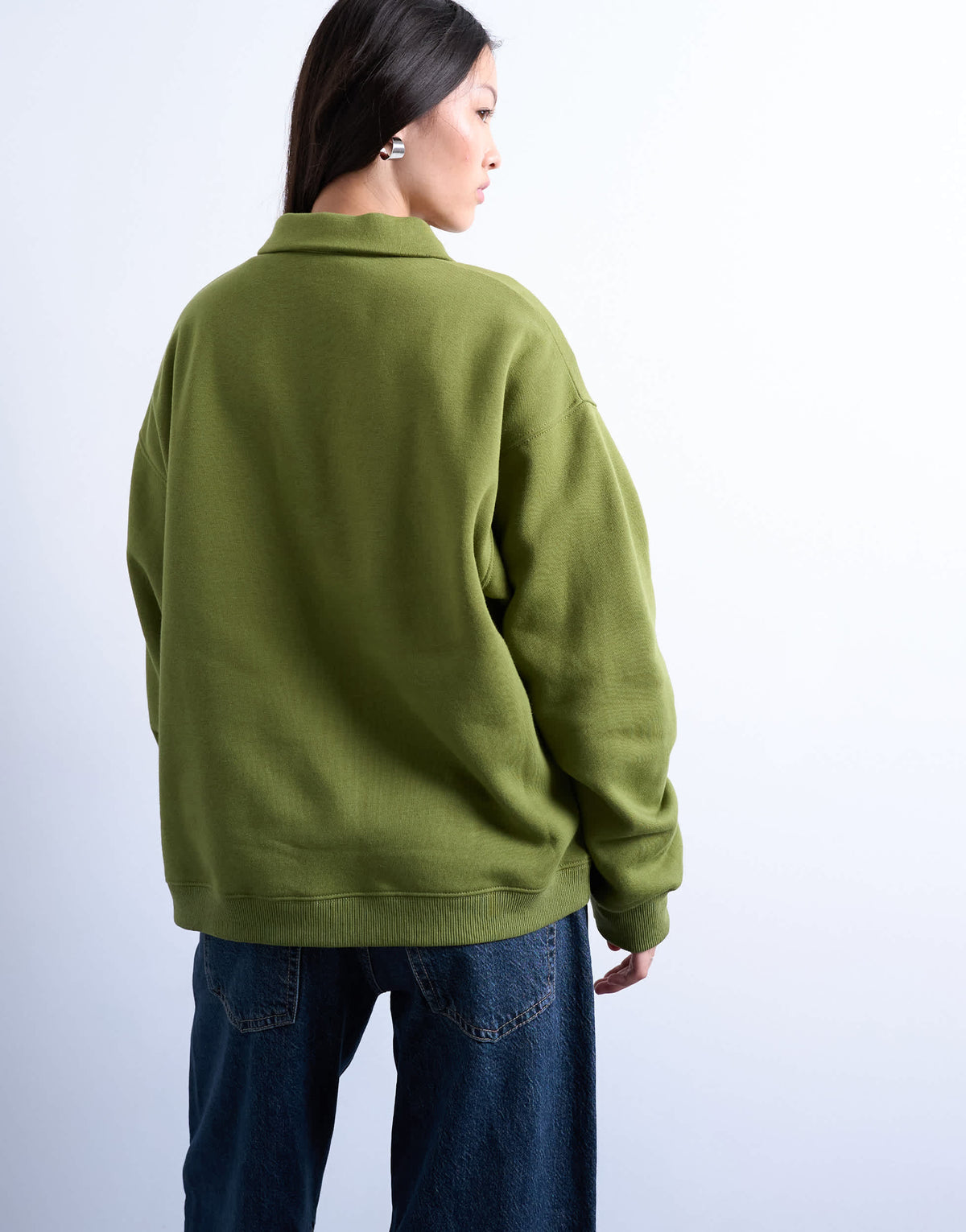 Topshop polo sweat in green