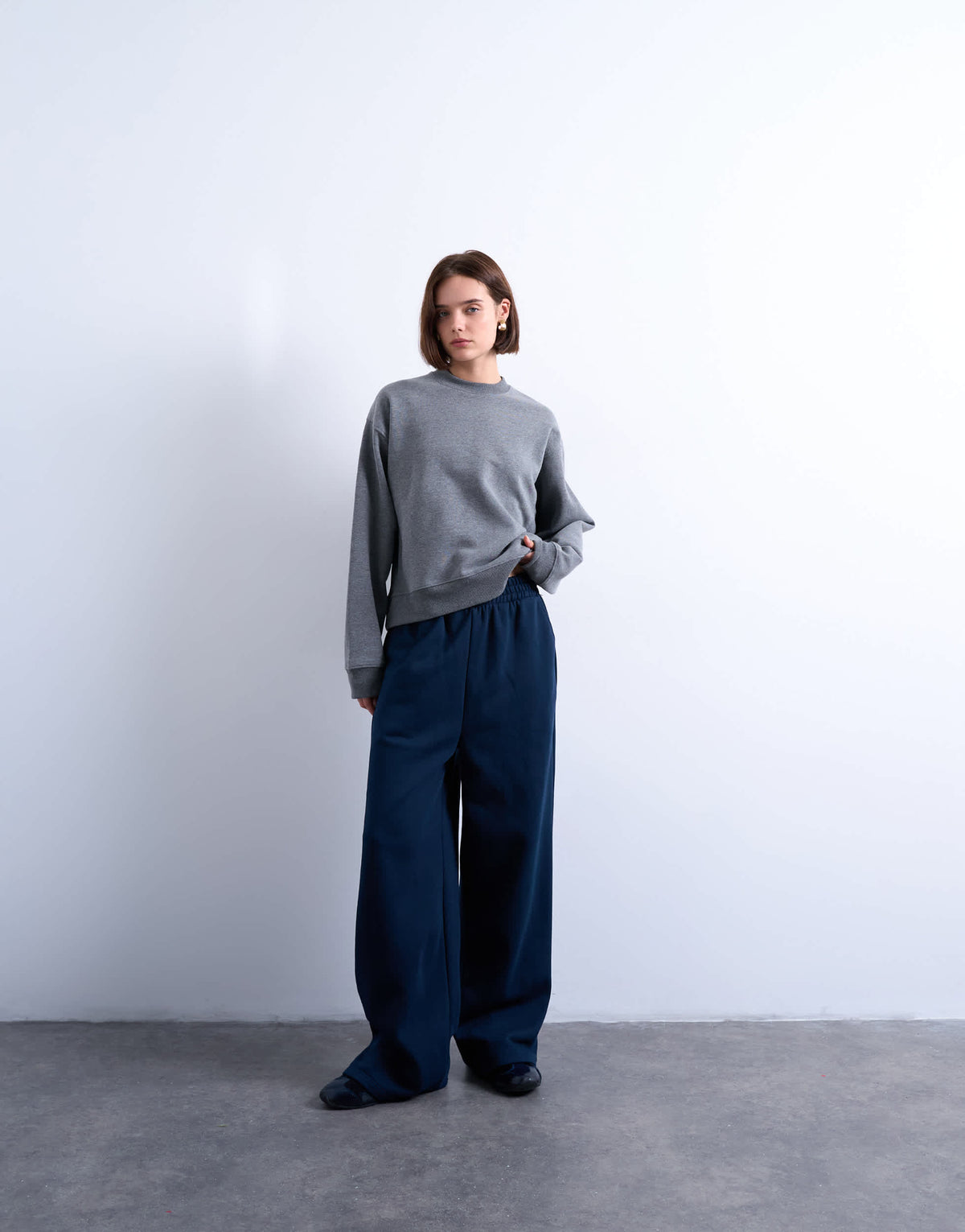 Topshop straight leg jogger in navy