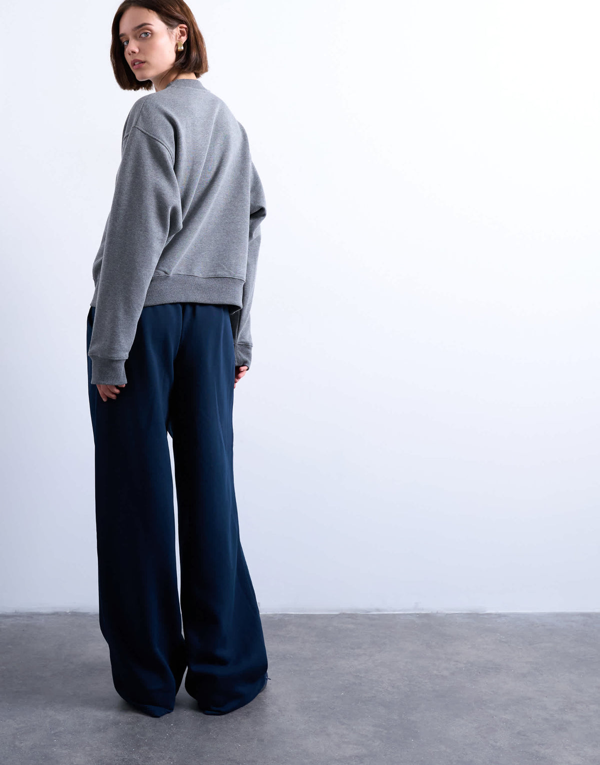 Topshop straight leg jogger in navy