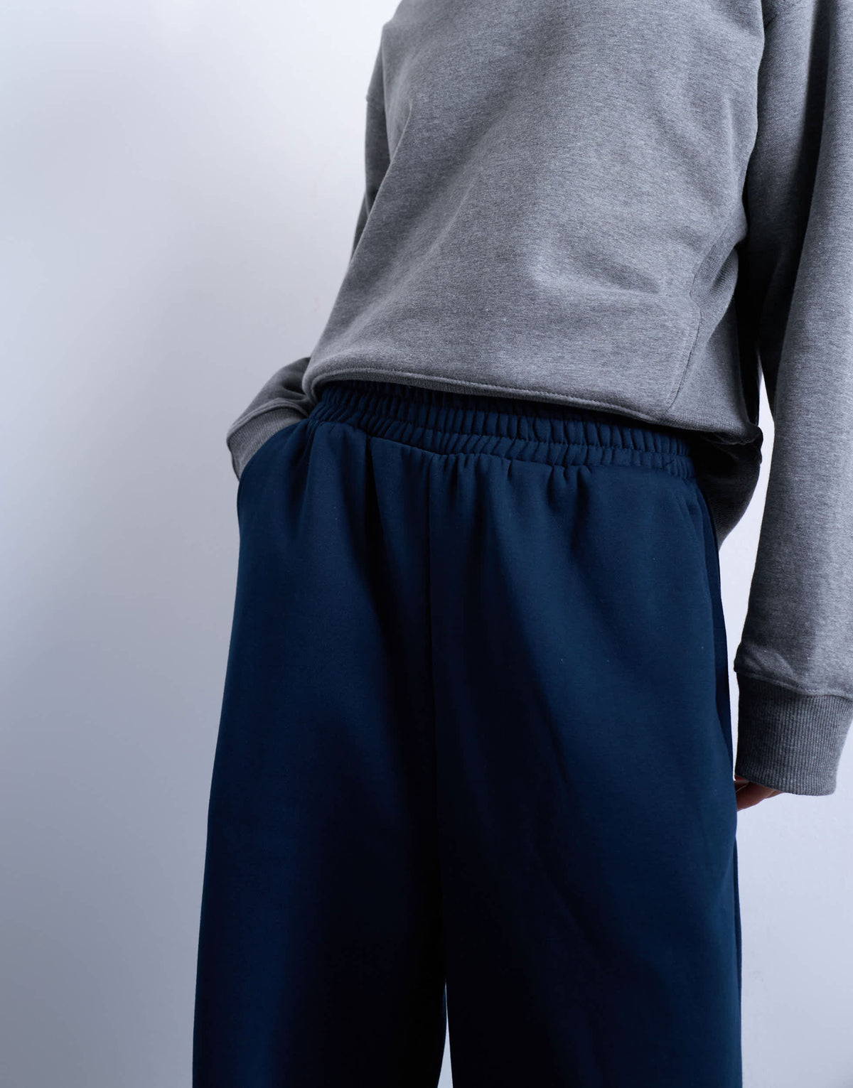 Topshop straight leg jogger in navy