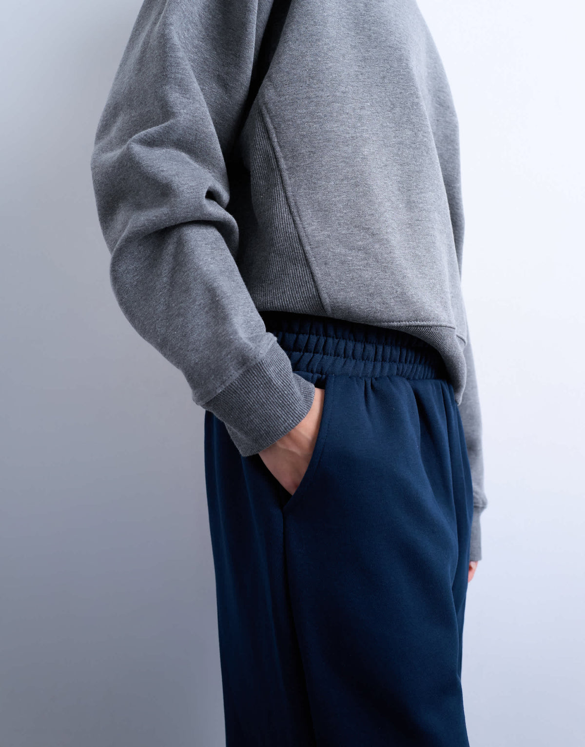 Topshop straight leg jogger in navy