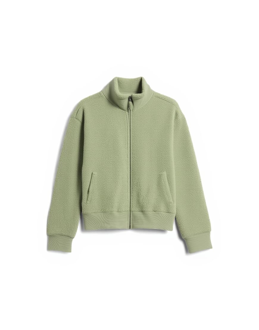 Topshop borg funnel zip through in green