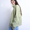 Topshop borg funnel zip through in green