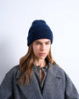 Topshop Henry ribbed beanie in navy
