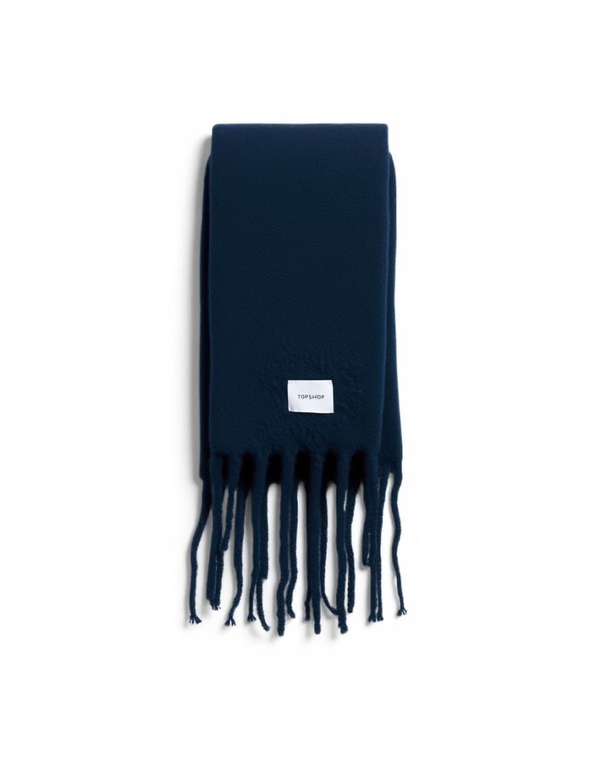 Topshop Sydney blanket scarf in navy
