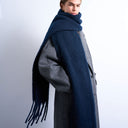 Topshop Sydney blanket scarf in navy