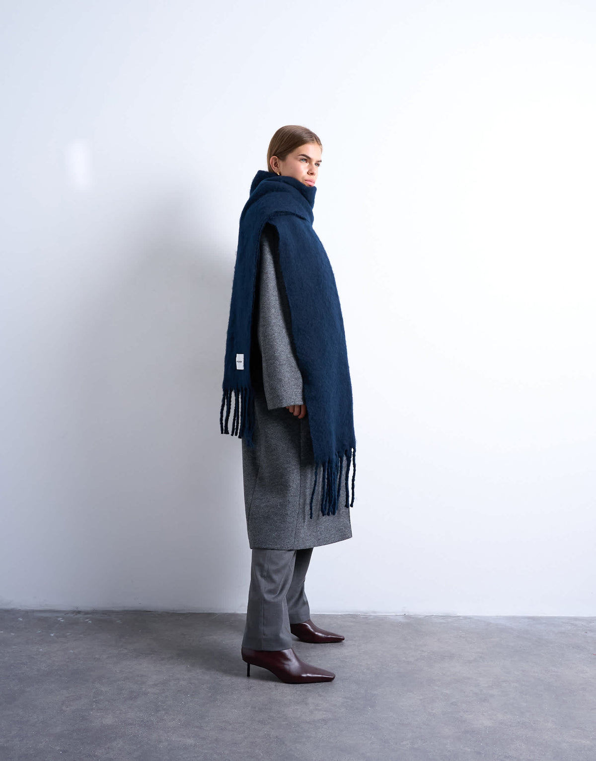 Topshop Sydney blanket scarf in navy