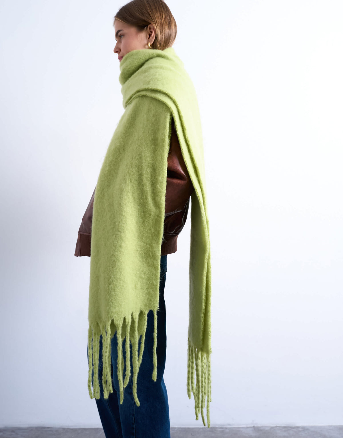 Topshop Sydney blanket scarf in green