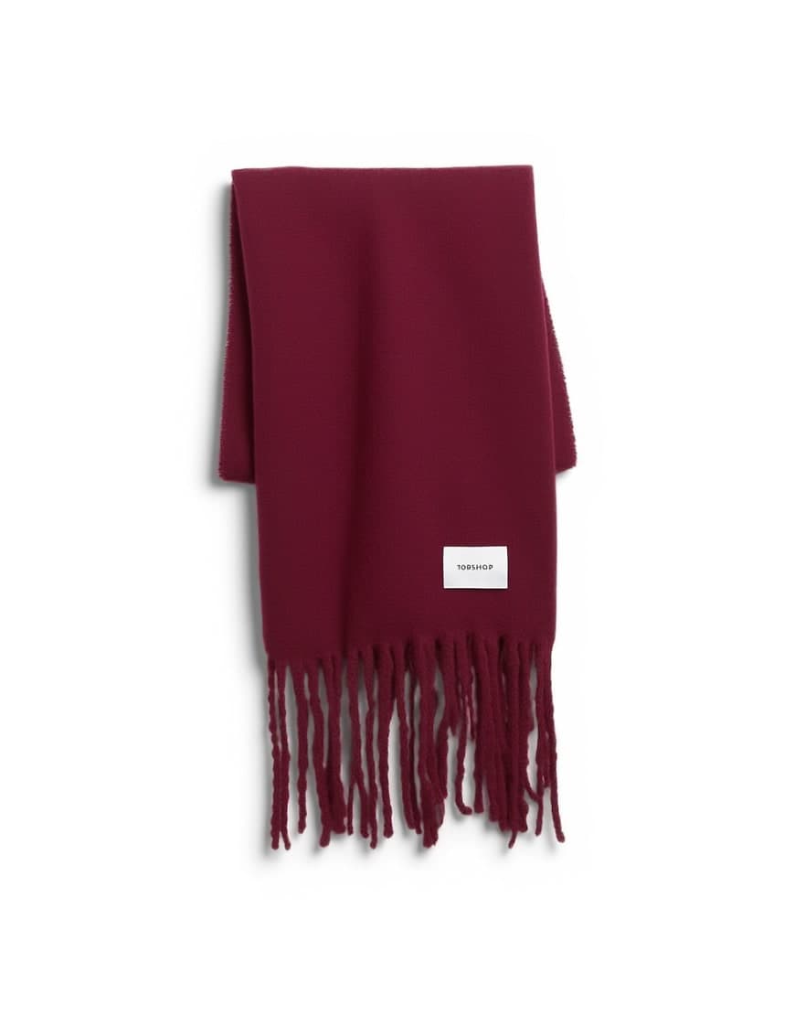 Topshop Sydney blanket scarf in burgundy