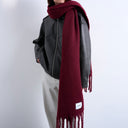 Topshop Sydney blanket scarf in burgundy