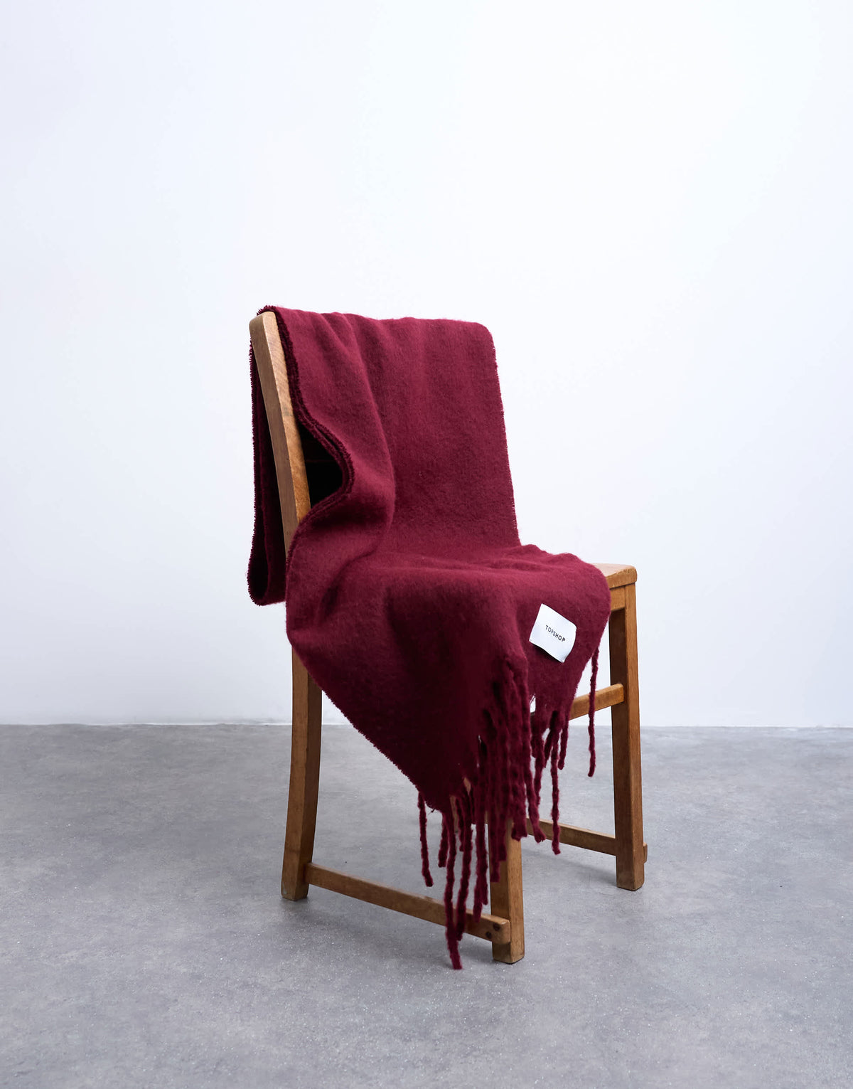 Topshop Sydney blanket scarf in burgundy