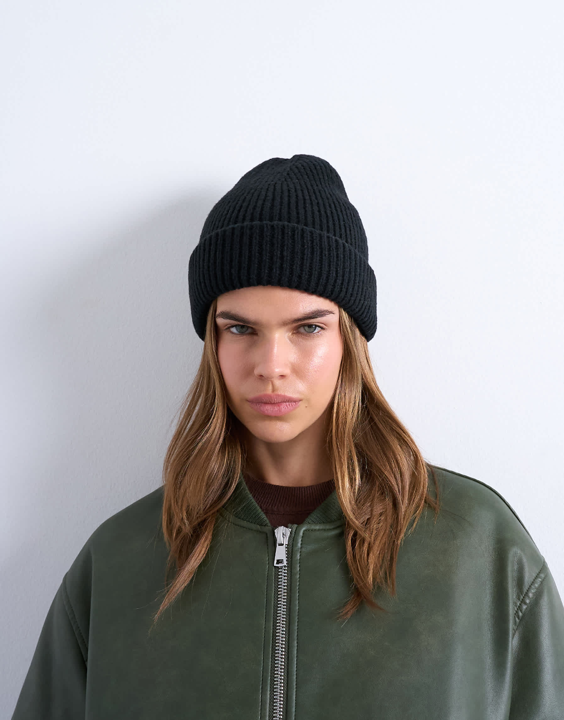 Topshop Henry Rippmütze in Schwarz