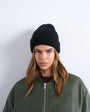 Topshop Henry ribbed beanie in black