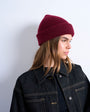 Topshop Henry ribbed beanie in burgundy