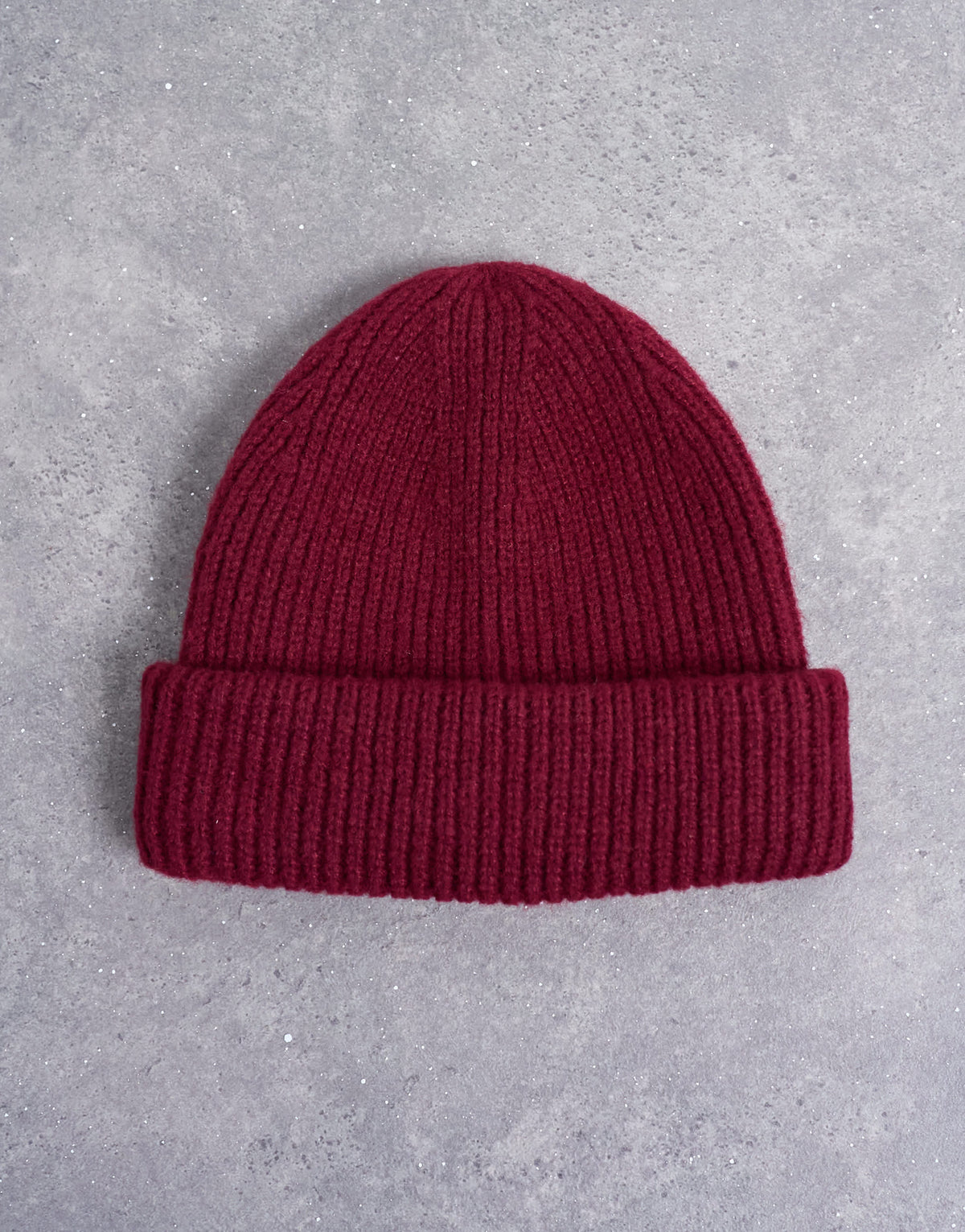 Topshop Henry ribbed beanie in burgundy