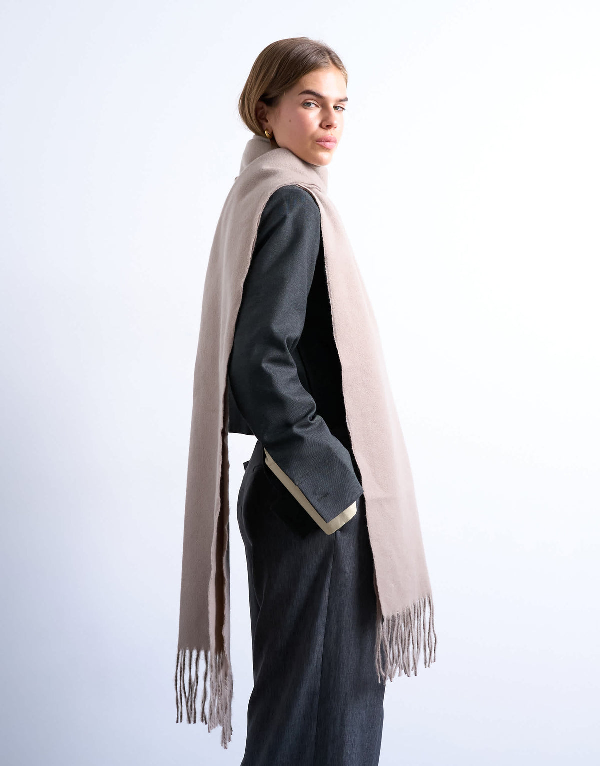 Topshop Simone supersoft blanket scarf in taupe