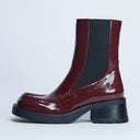 Topshop Narla Chelsea-Stiefel mit eckiger Spitze in Burgunderrot