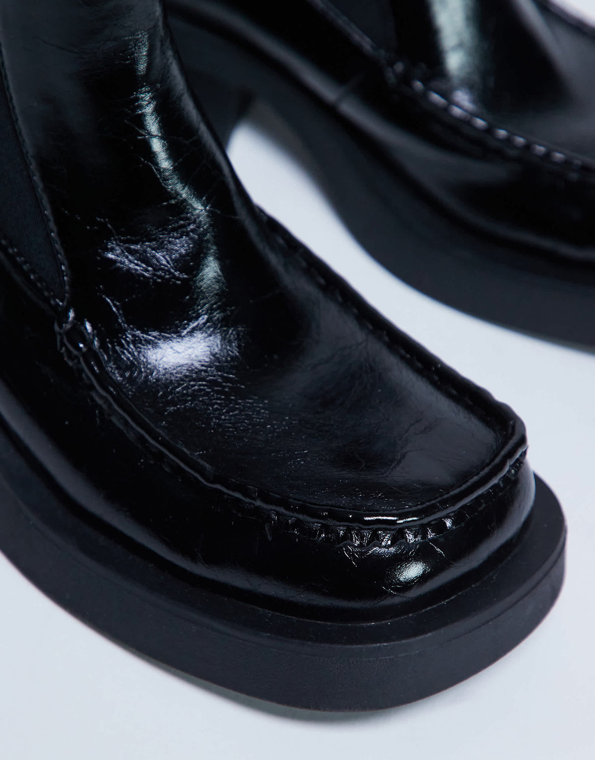 Topshop Narla square toe chelsea boot in black