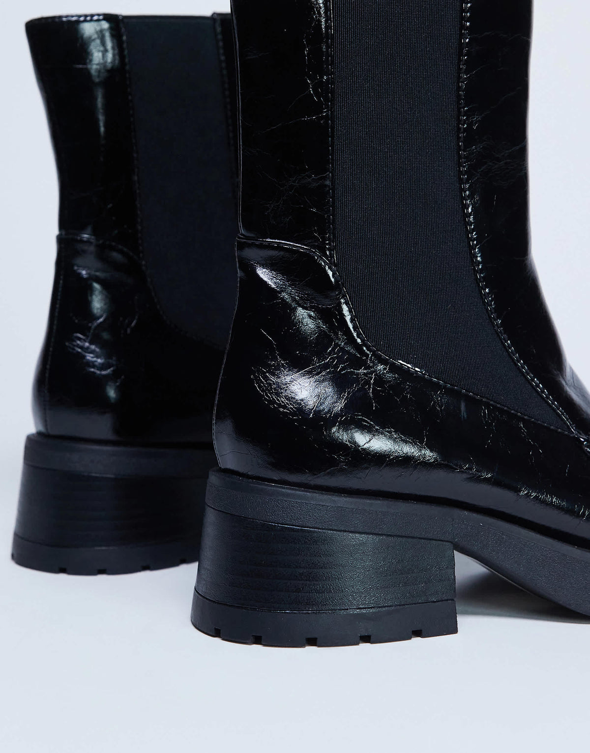 Topshop Narla square toe chelsea boot in black