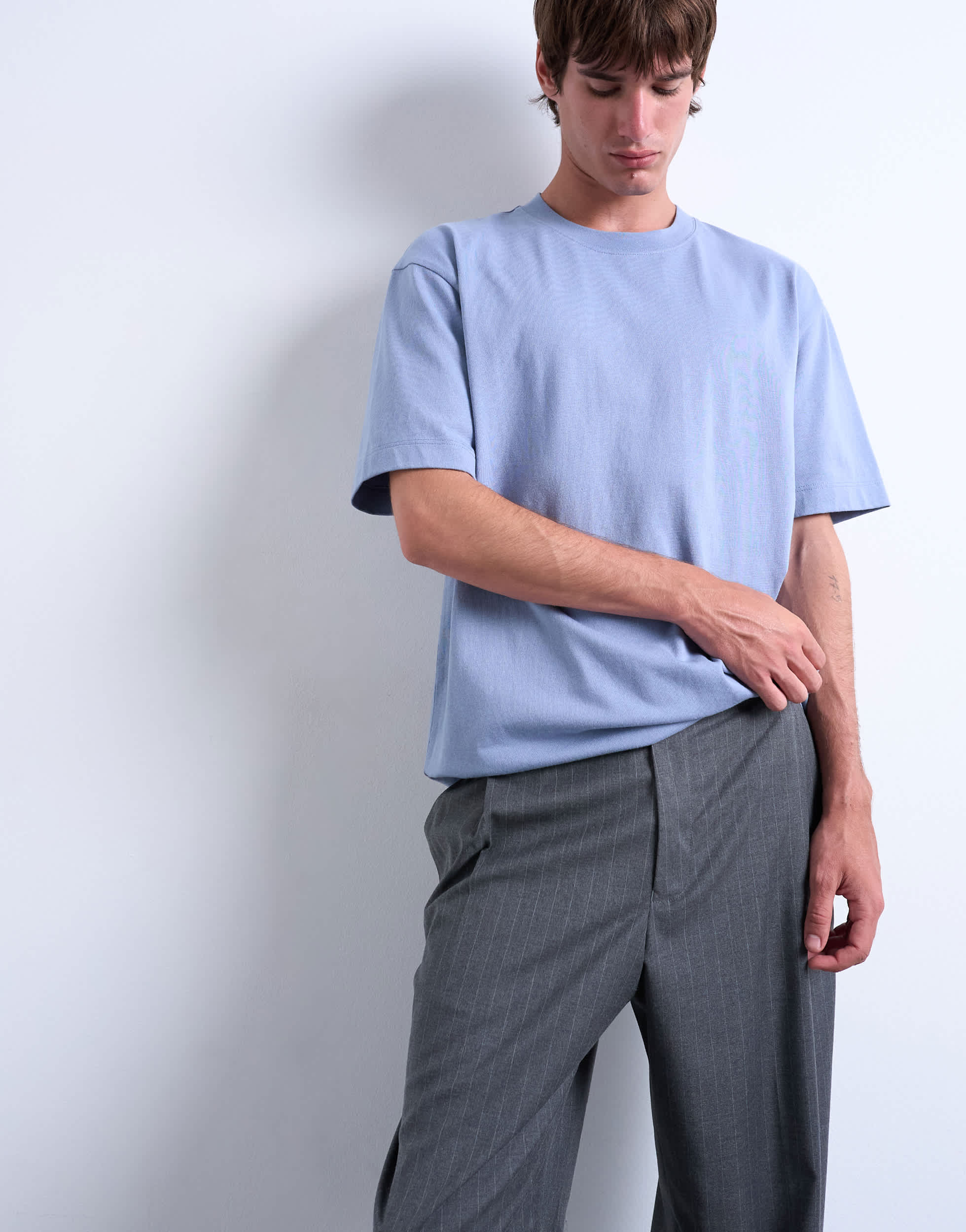 Topman relaxed fit t-shirt in mid blue