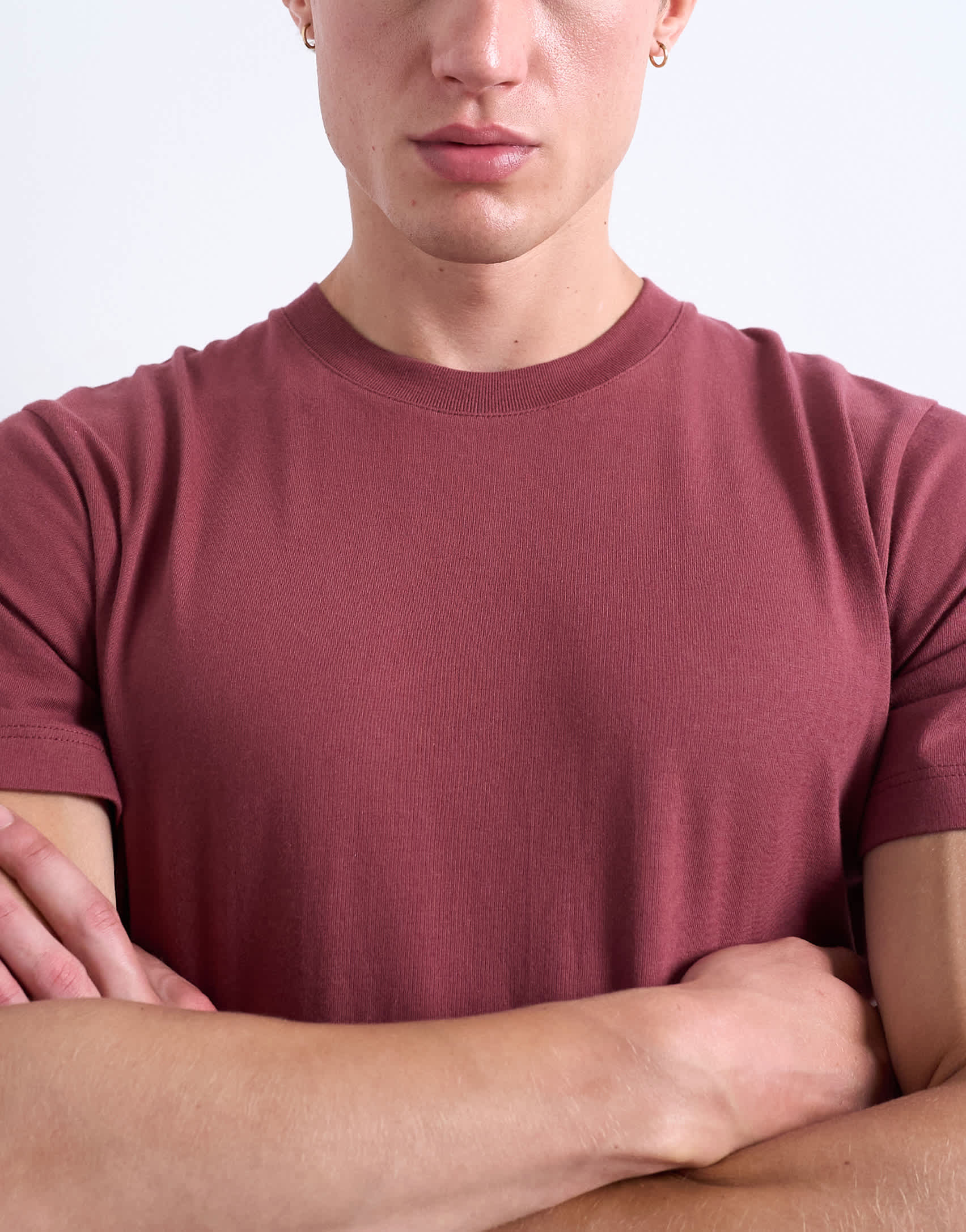 Topman classic fit t-shirt in burgundy