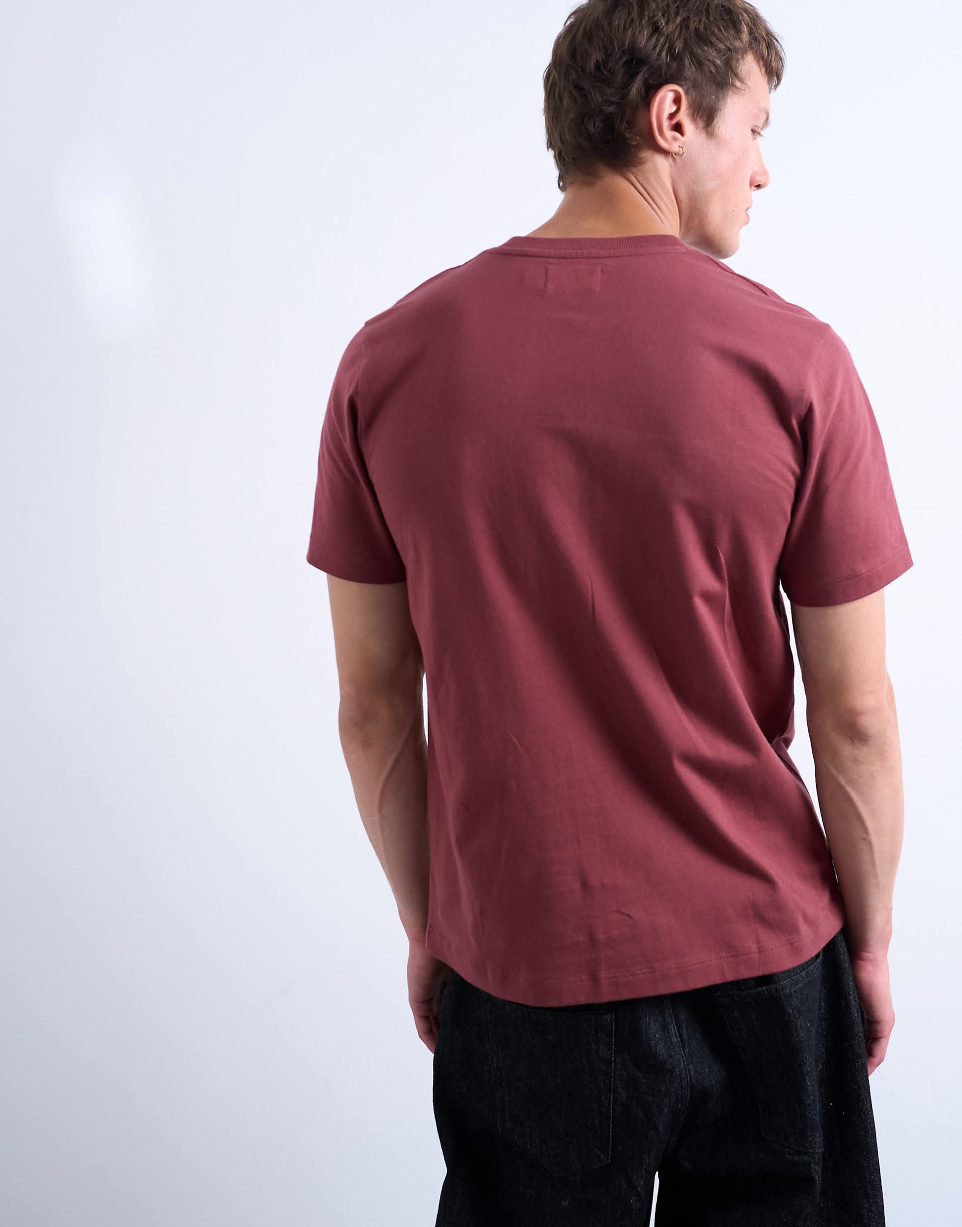 Topman classic fit t-shirt in burgundy