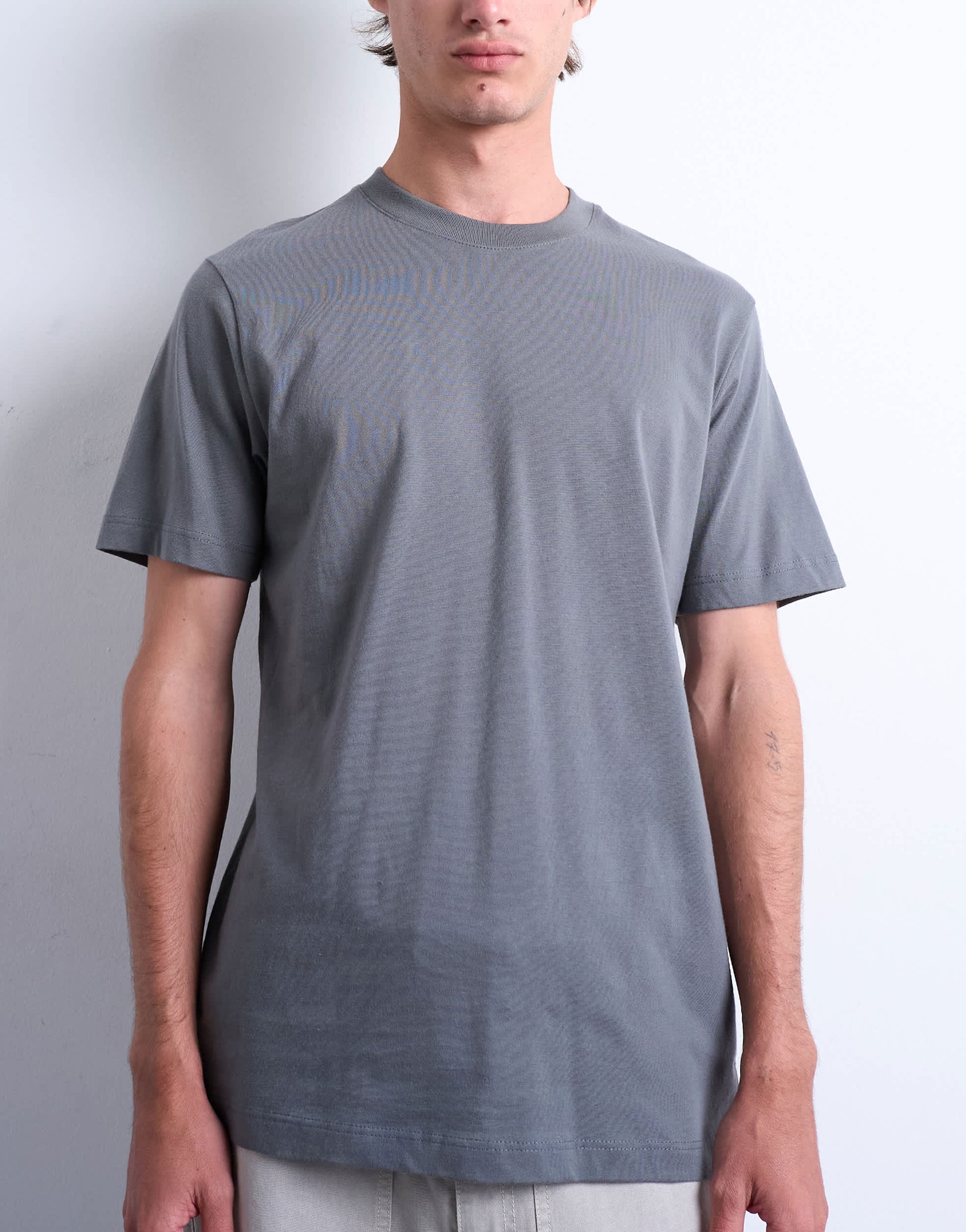 Topman classic fit t-shirt in charcoal