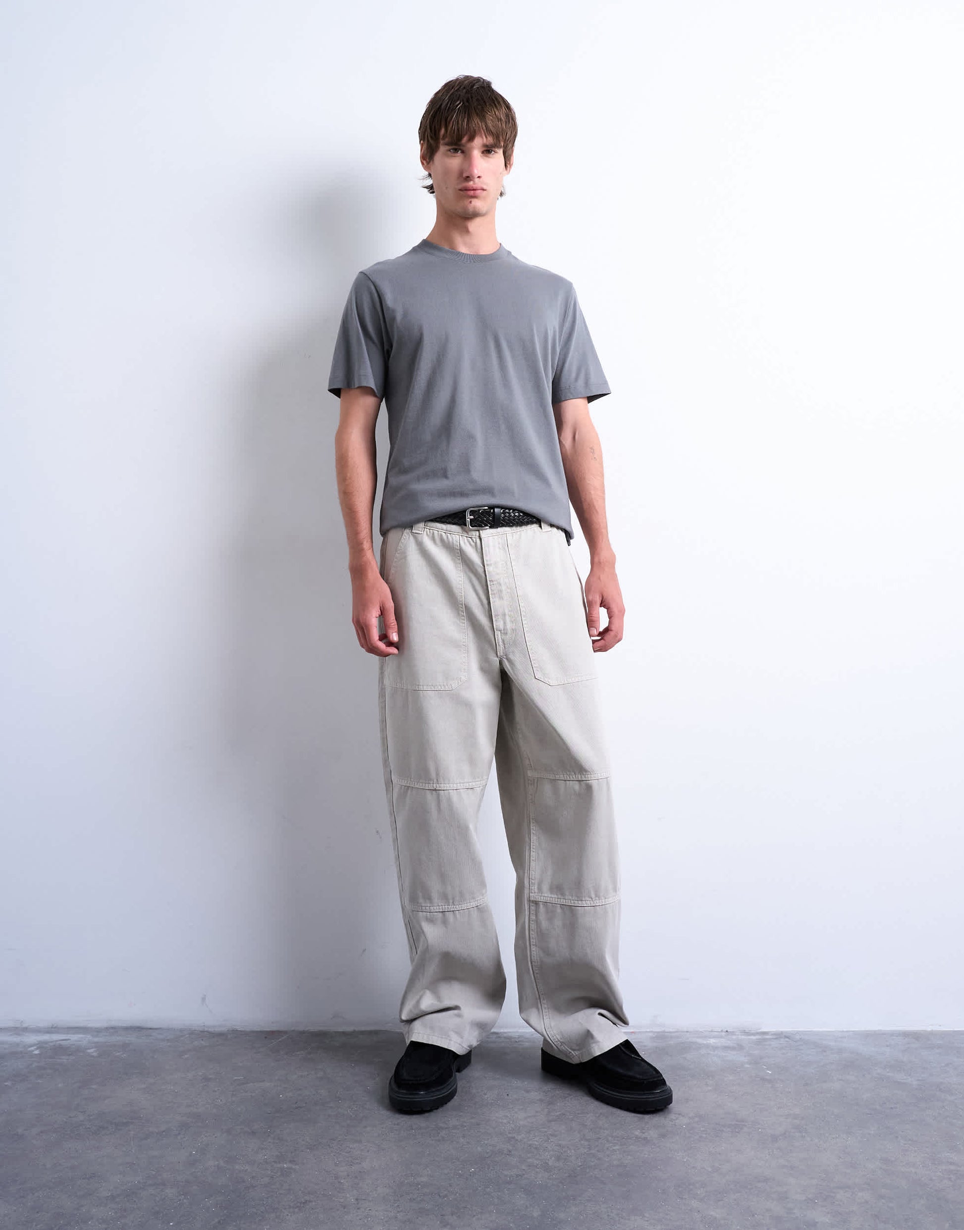 Topman classic fit t-shirt in charcoal