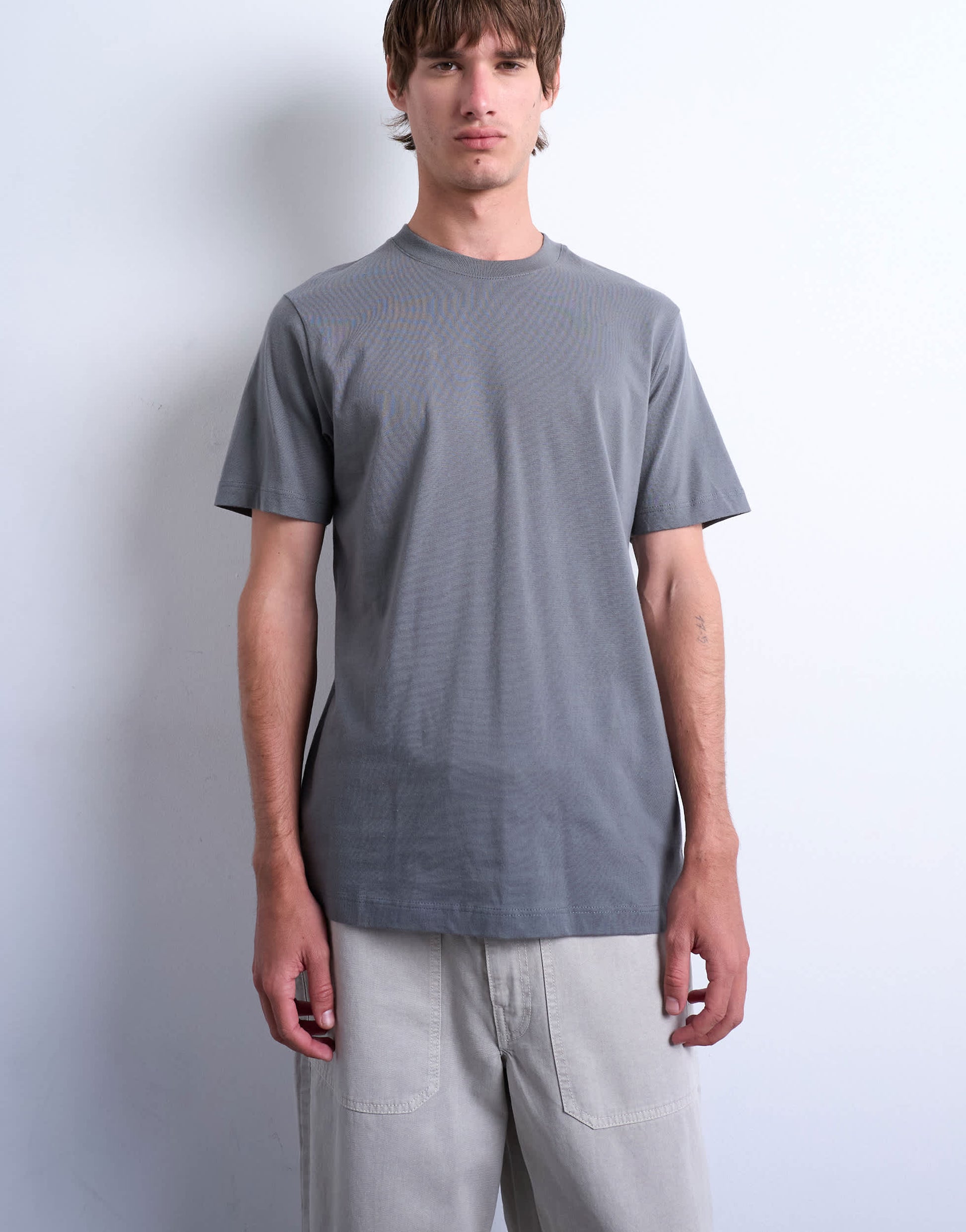 Topman classic fit t-shirt in charcoal
