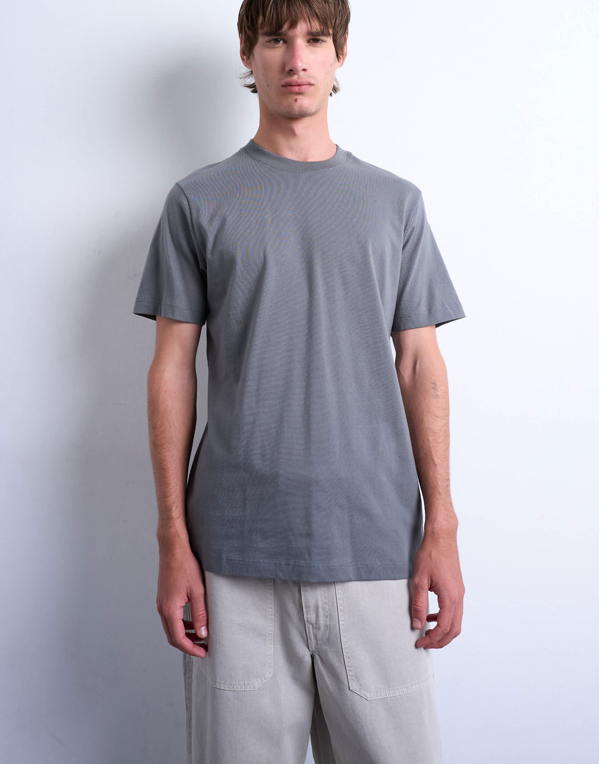 Topman classic fit t-shirt in charcoal