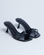 Topshop Ily patent heeled mule in black