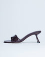 Topshop Ily patent heeled mule in burgundy