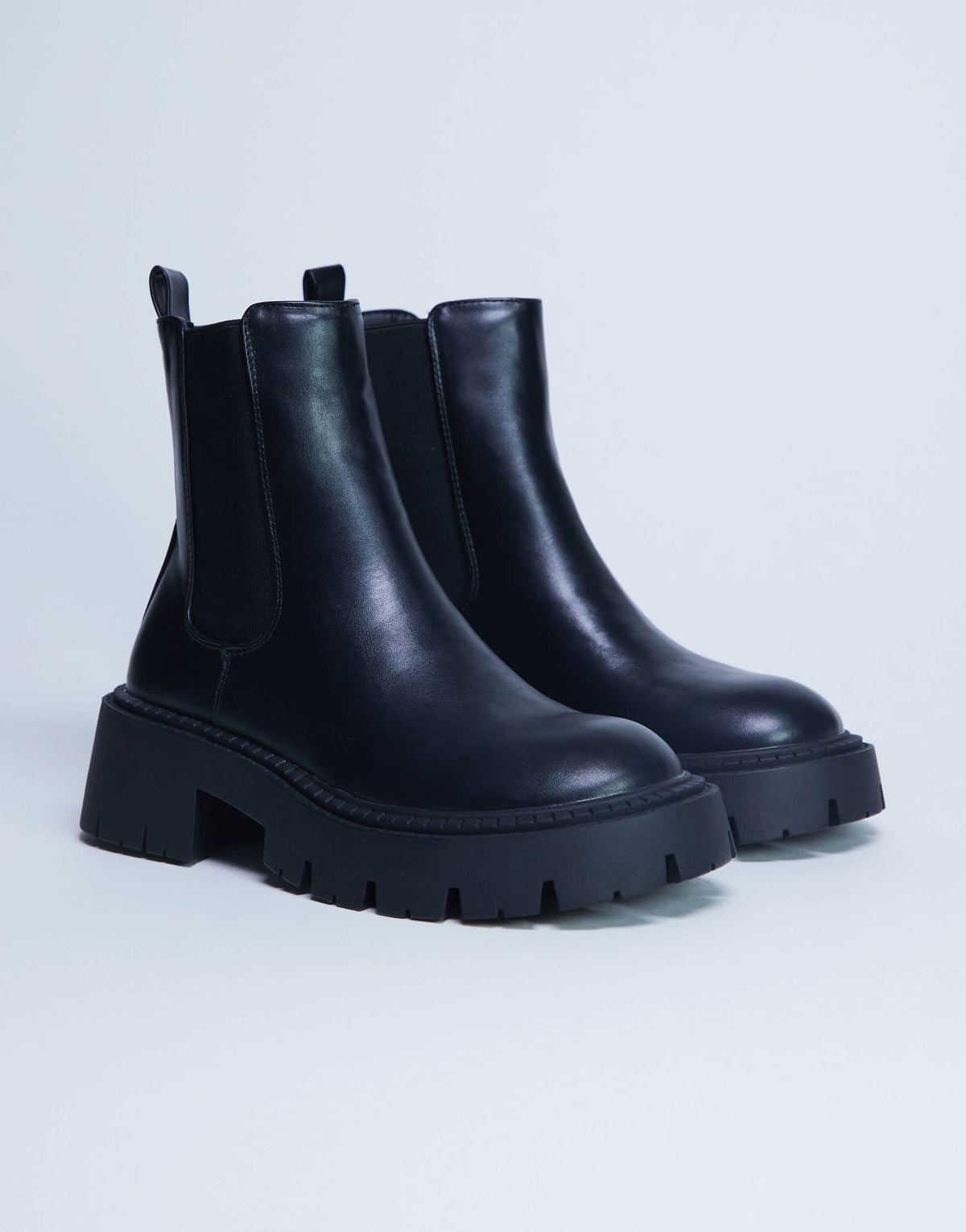 Topshop Layla chunky chelsea boots in black
