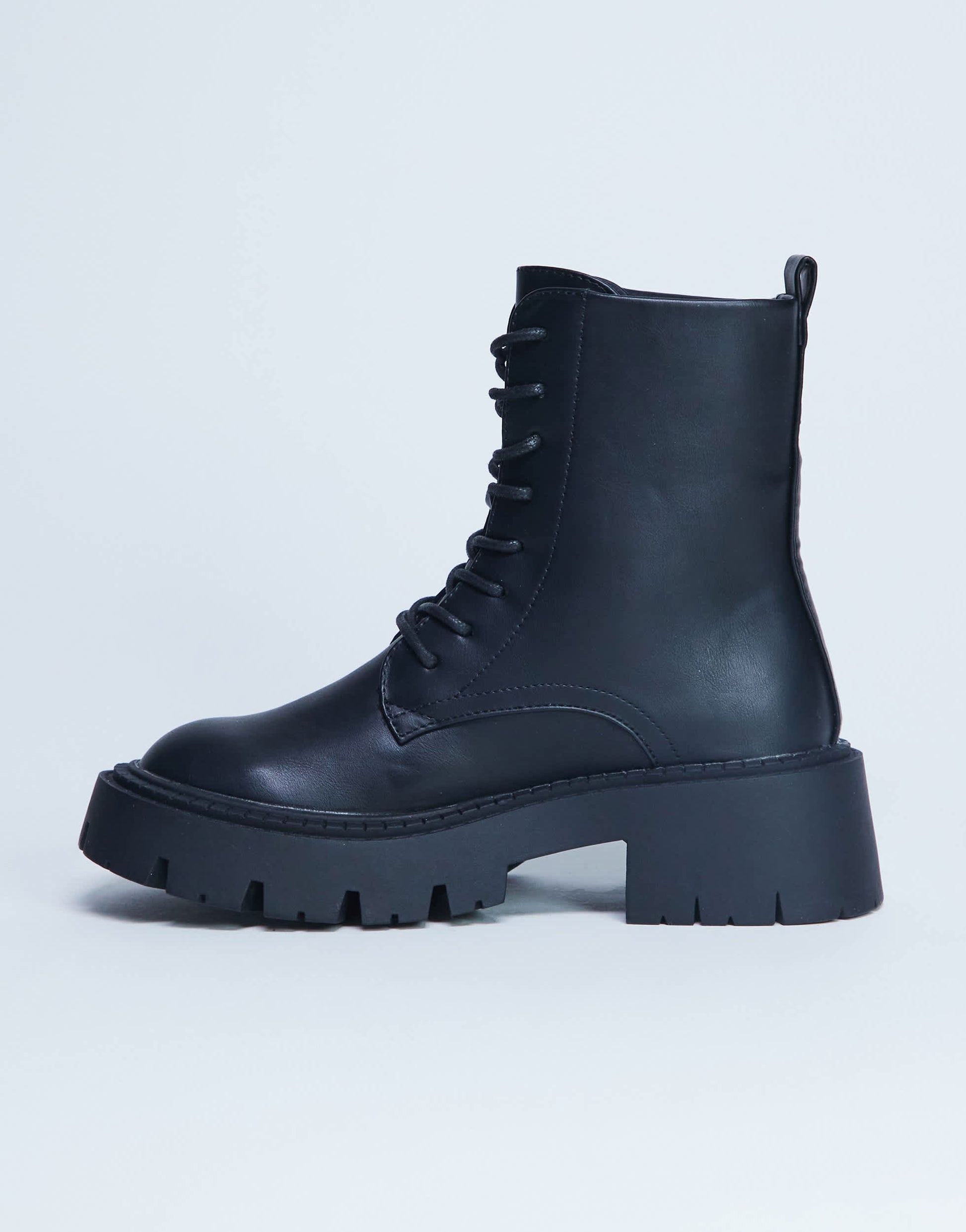 Topshop Lawrence chunky lace up boots in black