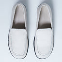Topshop Corrie flat shoe loafer in off white hair on real leather