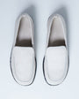 Topshop Corrie flat shoe loafer in off white hair on real leather