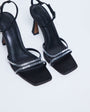 Topshop Fifi embellished flare heel sandal in black