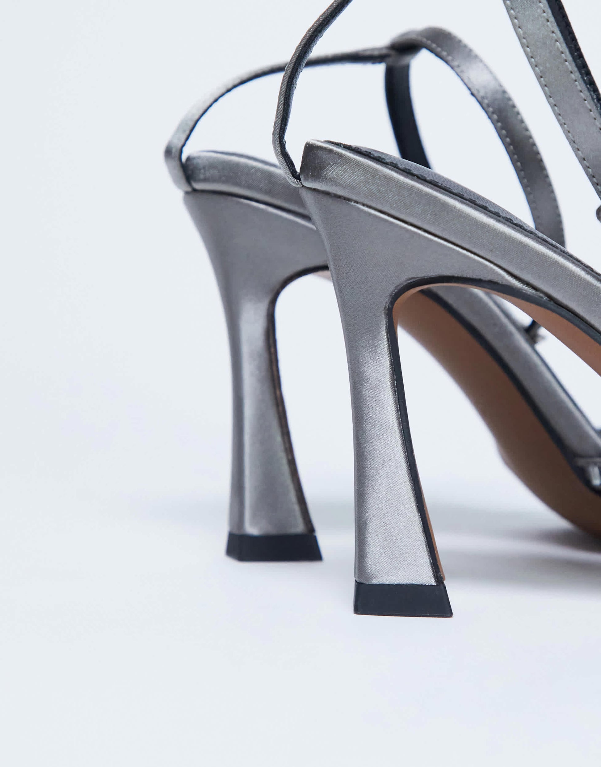 Topshop Fifi embellished flare heel sandal in silver 