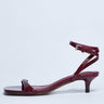 Topshop Irene barely there mid heeled sandal in burgundy