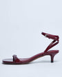 Topshop Irene barely there mid heeled sandal in burgundy