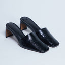 Topshop Idea patent square toe mule in black