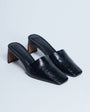 Topshop Idea patent square toe mule in black
