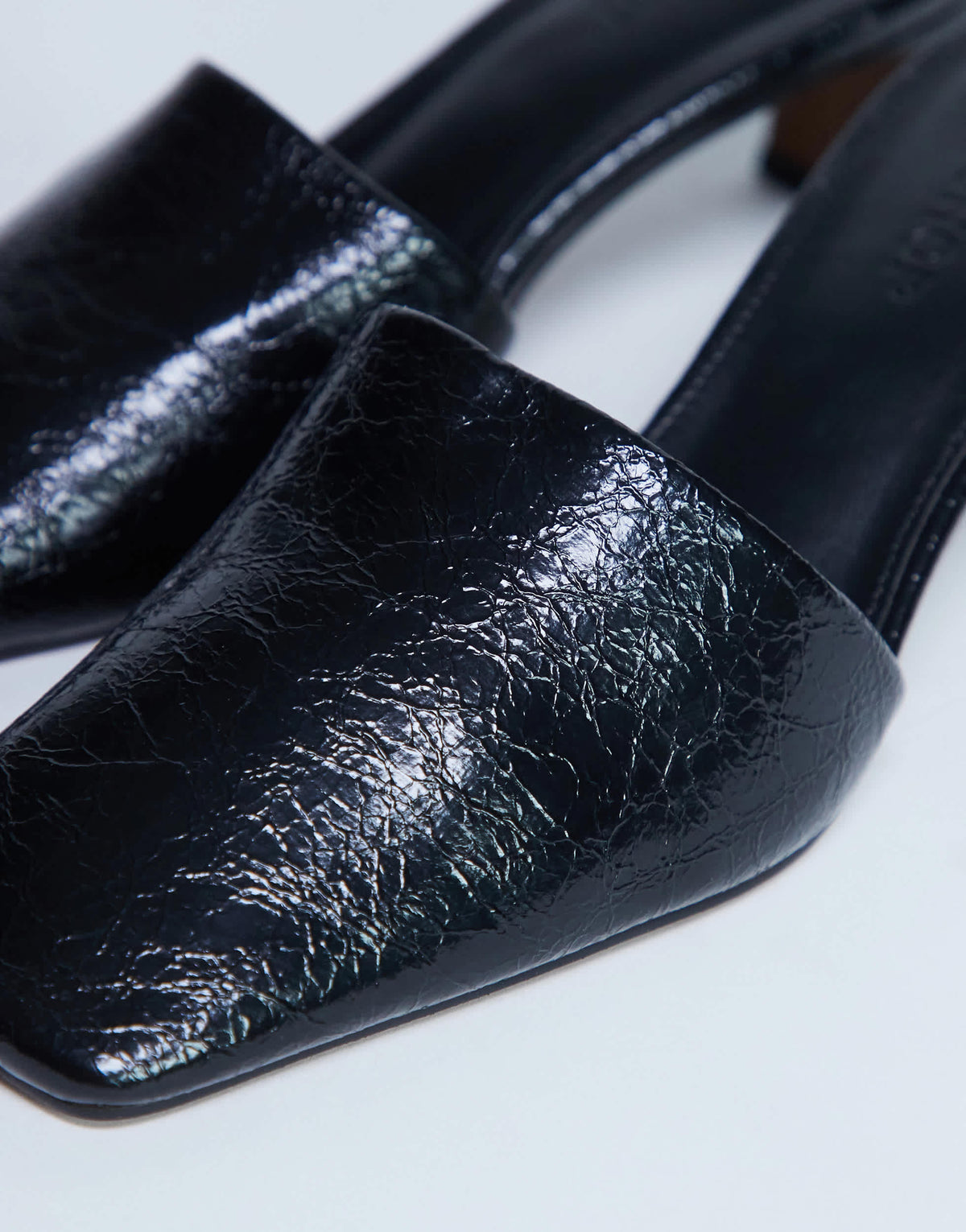 Topshop Idea patent square toe mule in black