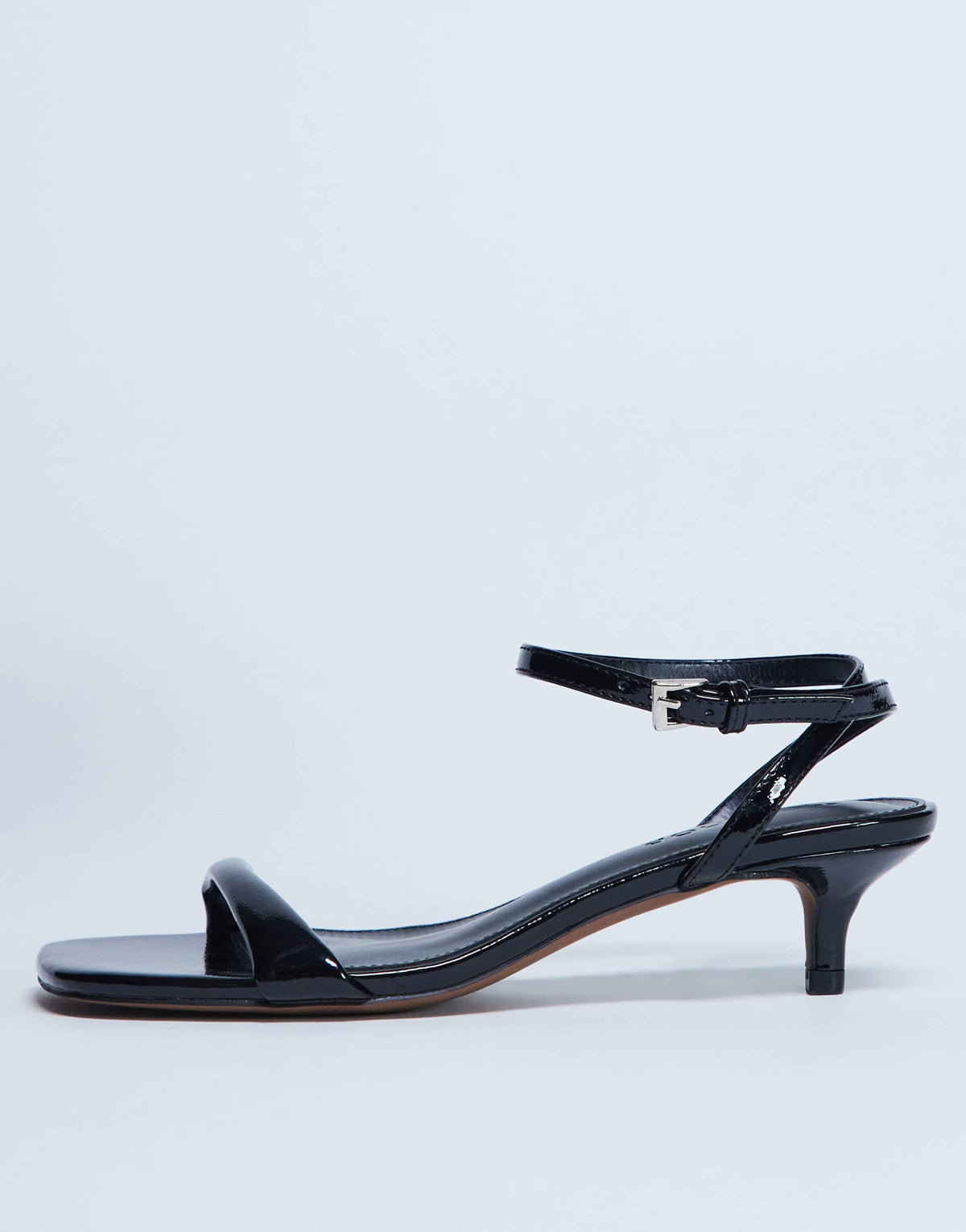 Topshop Irene barely there mid heeled sandal in black