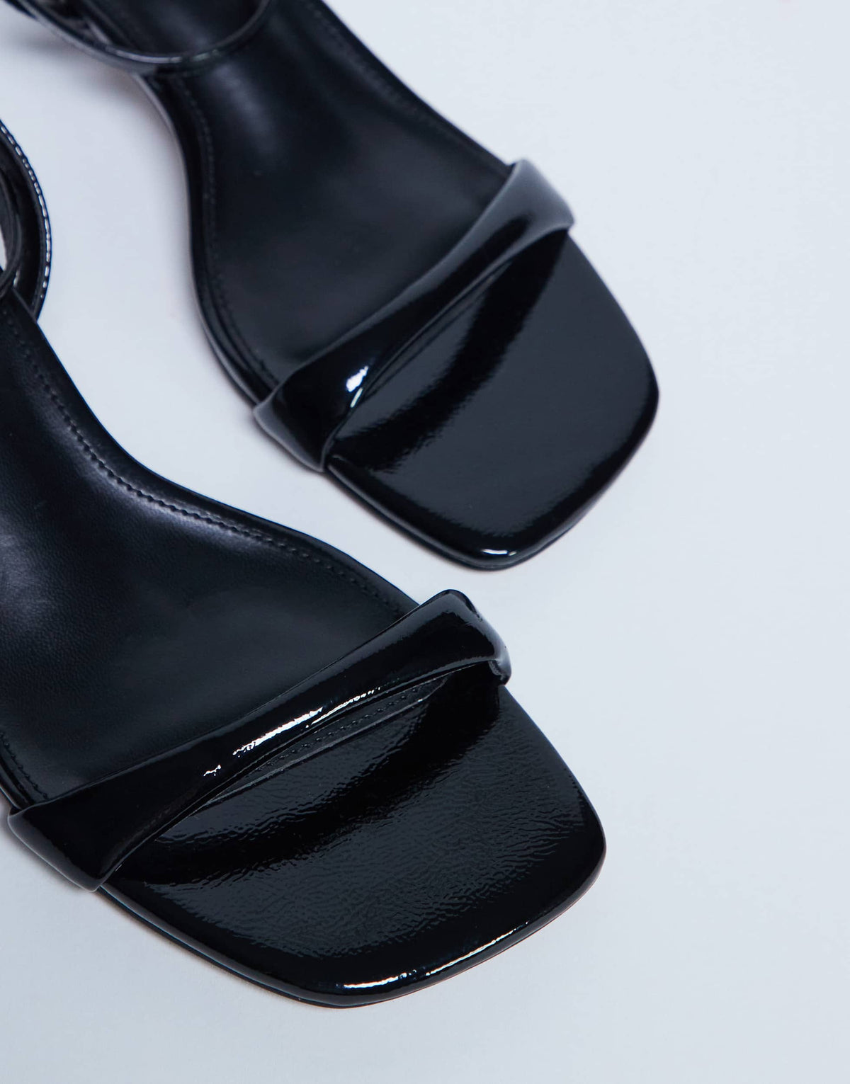 Topshop Irene barely there mid heeled sandal in black
