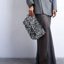 Pochette Topshop Georgia à sequins argentés