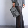 Topshop Georgia large folded clutch grab sequin bag in silver