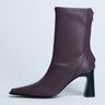 Topshop Nicky chisel toe ankle boot in burgundy